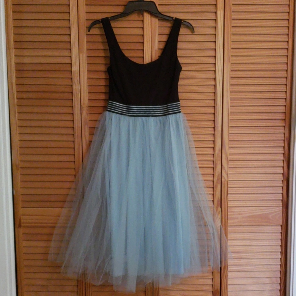 Womens  Black and Blue Tulle Ballet Dress